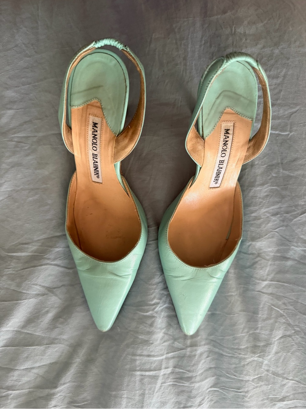Manolo Blahnik Tan Suede Heels